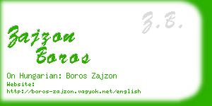 zajzon boros business card